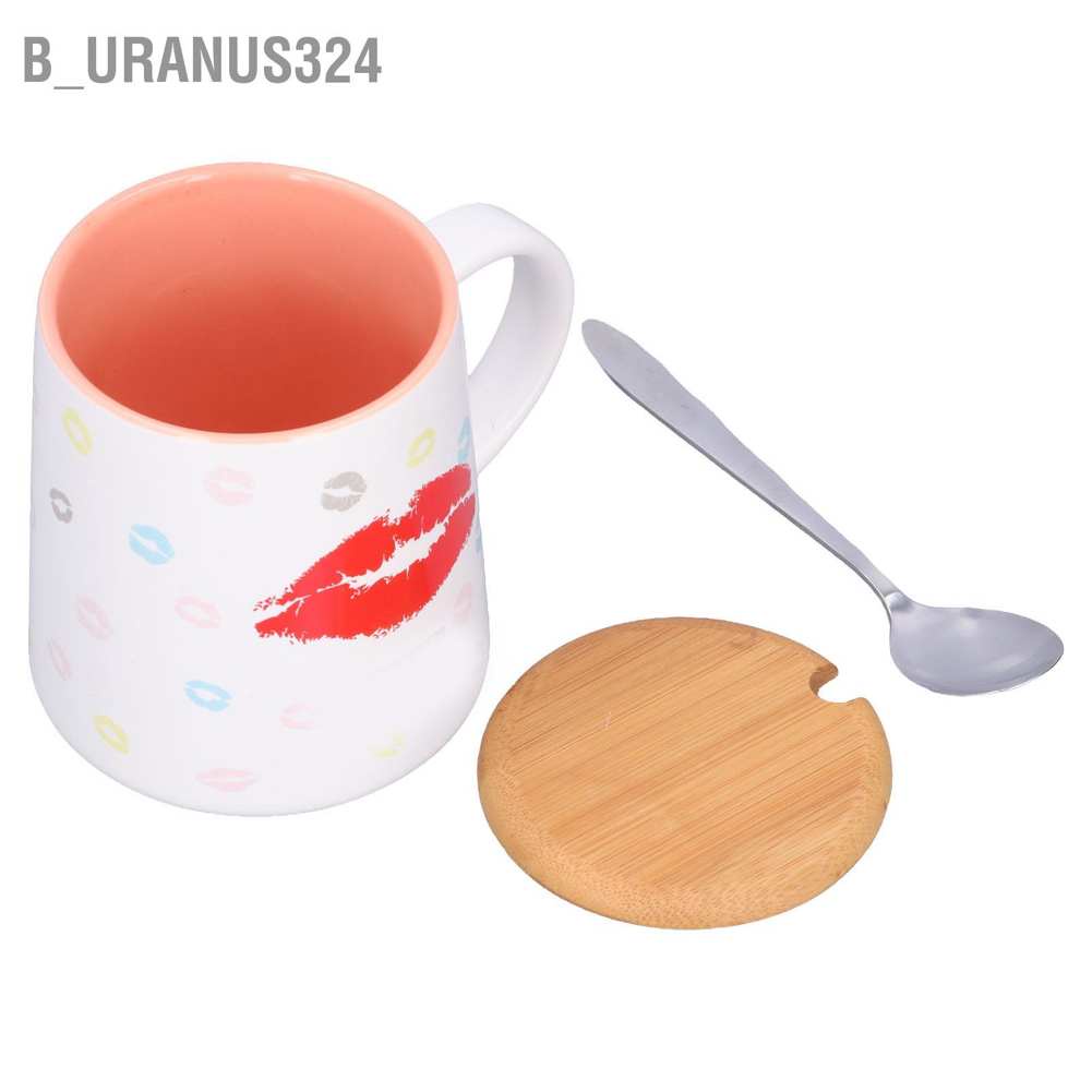 b-uranus324-ceramic-mug-coffee-cup-450ml-lovely-printing-tea-drinking-with-spoon-wood-lid-for-daily-use-pink