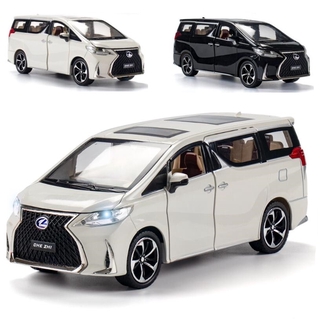 1:24 LEXUS LM300H รถหล่อโลหะผสมรุ่นรถเสียงและแสงดึงกลับรถโมเดลรถของเล่น Diecast Vehicles Car Model