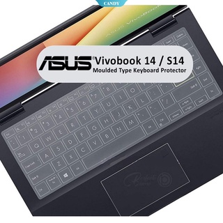 [CAN] เคสแป้นพิมพ์หนัง ซิลิโคน ใส ป้องกัน 14 นิ้ว สําหรับ Asus Vivobook S14 14 K413E A413E M413I M433I K413EQ Adolbook
