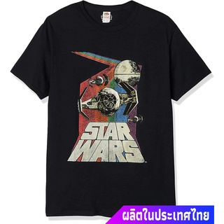 เสื้อยืดสีดำอินเทรนด์2021 ข้อเสนอพิเศษ หุ่นยนต์ ผู้ชาย Star Wars Mens Retro Graphic T-Shirt คอกลม แฟชั่น  ผ้าฝ้ายแท้ เส