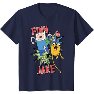 เสื้อยืดผ้าฝ้ายพรีเมี่ยม เสื้อยืด พิมพ์ลาย Cn Adventure Time Finn & Jake Portrait