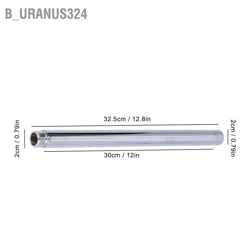 b-uranus324-30cm-12in-shower-arm-g1-2in-stainless-steel-with-polished-chrome-finish-easy-to-install-and-clean-for-bathroom-toilet