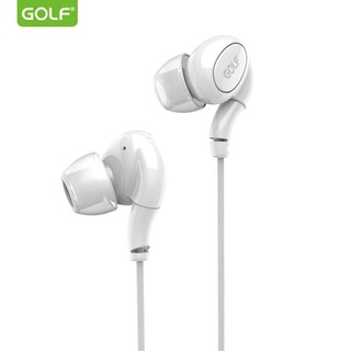 สินค้า Golf M13 แท้100% Stereo Earphones หูฟัง Ear phone เสียงดี คมชัด สีขาวสะอาดตา สำหรับมือถือทุกรุ่นที่มีช่องเสียบ 3.5