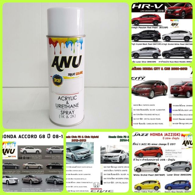 ภาพหน้าปกสินค้าสีสเปรย์ BON Spray ANU HONDA สีรถยนต์ เกรด 2K (กี่งเงา) - CRV, CIVIC, ACCORD, JAZZ, CITY, HRV, RV, BRIO, FREED, MOBILIO