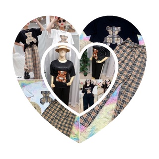 เซ็ทน้องหมี🐻บูลเบอร์รี่ 2ชิ้น เสื้อแขนสั้น+กางเกงขายาว บิ๊กไซส์