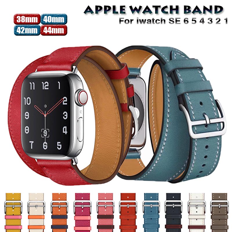 ภาพหน้าปกสินค้าสายนาฬิกาข้อมือ Leather loop สําหรับ apple watch รุ่น 7 SE 6 5 4 3 2 1 41 มม. 45 มม. 44 มม. 38 มม. 40 มม. 42 มม.สายนาฬิกาข้อมือหนังแท้สําหรับ