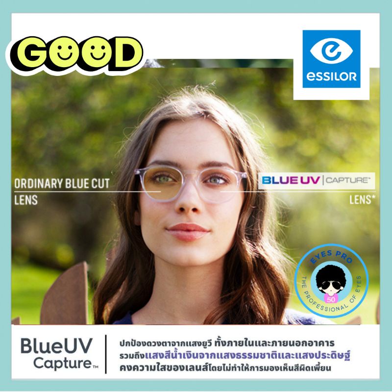 essilor-crizal-blue-uv-capture-เลนส์กันแสงสีฟ้า-เลนส์ไม่เหลือง-เลนส์กรองแสง-จัดส่งฟรี