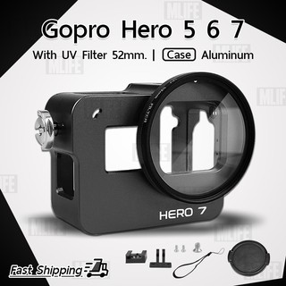 MLIFE – กรอบ อลูมิเนียม GoPro Hero 7 Black 2018 6 5 กันกระแทก เคส อุปกรณ์เสริมกล้อง - Hard case Aluminum Case Skeleton