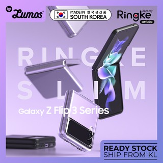 Ringke Samsung Galaxy Z Flip 3 SLIM เคส เบา และบาง ใส ใส เคลือบด้าน เคสสีดํา