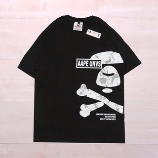 เสื้อยืดโอเวอร์ไซส์A BATHING APE เสื้อยืด APE APE AAPE สีดําS-3XL