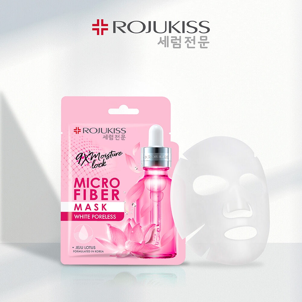 Rojukiss White Poreless Microfiber Mask 30ml โรจูคิส แผ่นมาสก์หน้า ...
