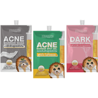 [ ครีมซองสำหรับปัญหาสิว ] Madelyn acne warrior ชุดปราบสิวนวัตกรรมจากเกาหลี (เจลแต้มสิว / มาส์กโคลน / เซรั่มลดเลือนรอย)