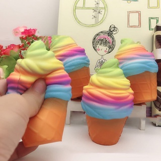 Funny Squishy Toy Rainbow Ice Cream Super Slow Relieve Press Toys Eco-friendly Kids Girsl Boys Toy