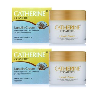 CATHERINE LANOLIN CREAM with Grape Seed Oil &amp; vitamin E 100 ml. แพ็คคู่