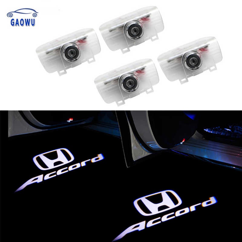 ราคาและรีวิว2Pcs LED Projection Ghost Shadow Light Car Door Welcome Light DIY Step Light Symbol Sign Badge for Honda Accord INSPIRE Spirior AVANCIER CIVIC Crosstour Odyssey URV