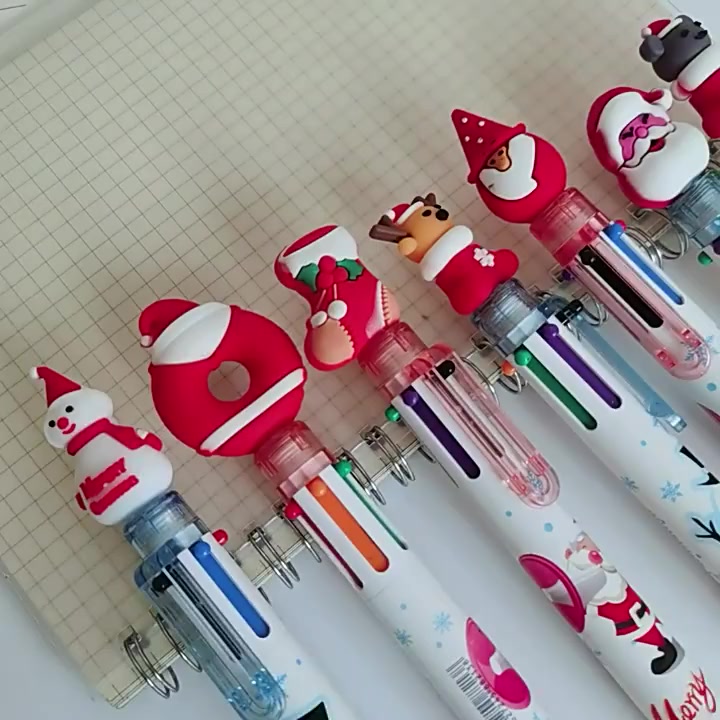 kawaii-ปากกาลูกลื่น-ลายการ์ตูนซานตาคลอส-กวางเอลก์-เปลี่ยนสีได้-เครื่องเขียน-สําหรับนักเรียน-ของขวัญคริสต์มาส