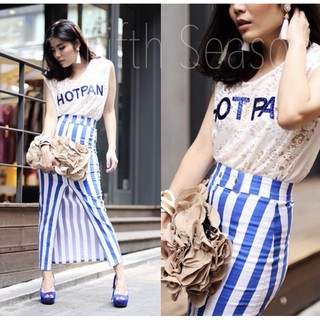 maxi stripe denim skirt แซ่บมากๆๆๆๆ กับความกระโปรงเข้ารูปผ่าหน้าสูงตัวนี้