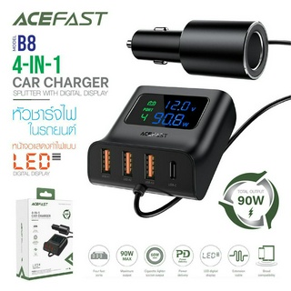 ACEFAST รุ่น B8 หัวชาร์จ ที่ชาร์จในรถ ชาร์จเร็วFast Charge Car HUB Charger B8 (3xUSB-A+1xUSB-C)