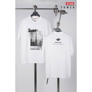 Sudd® เสื้อยืดโอเวอร์ไซส์ รุ่น Tower สีขาว