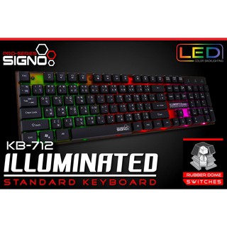 ภาพหน้าปกสินค้าSIGNO Illuminated Standard Keyboard รุ่น KB-712 (สีดำ) ที่เกี่ยวข้อง