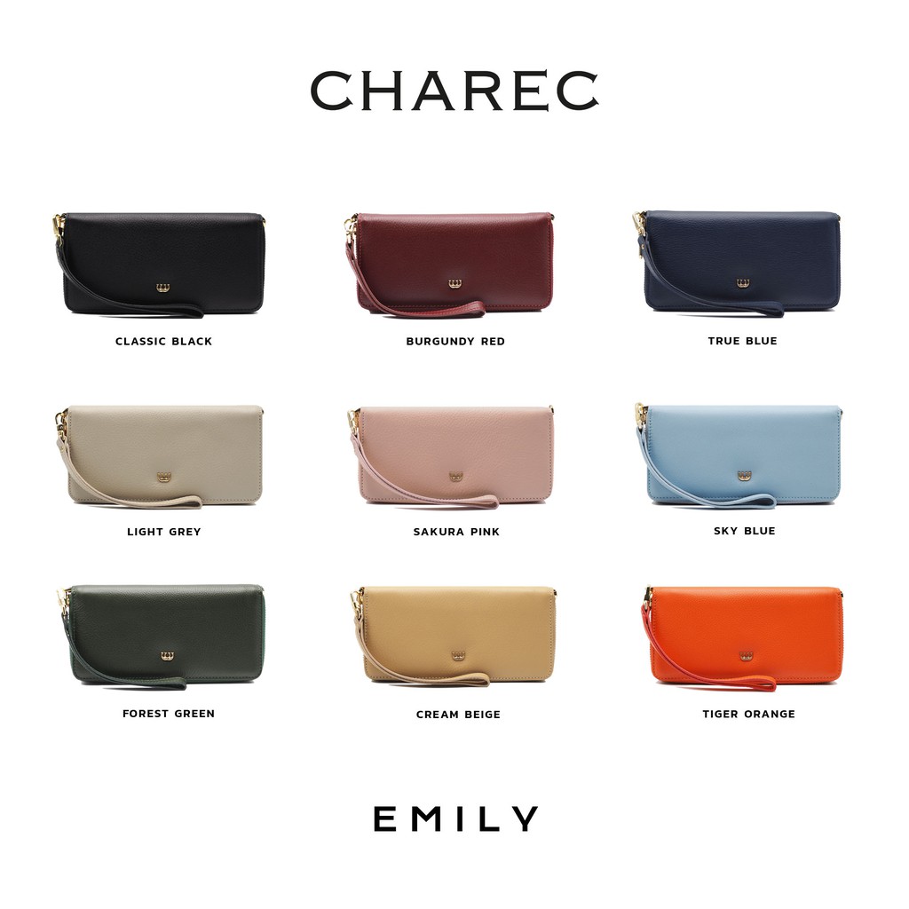charec-กระเป๋าสตางค์ผู้หญิงหนังวัวแท้-กระเป๋าซิปรอบ-zip-around-wallet-on-chain-woc-รุ่น-emily