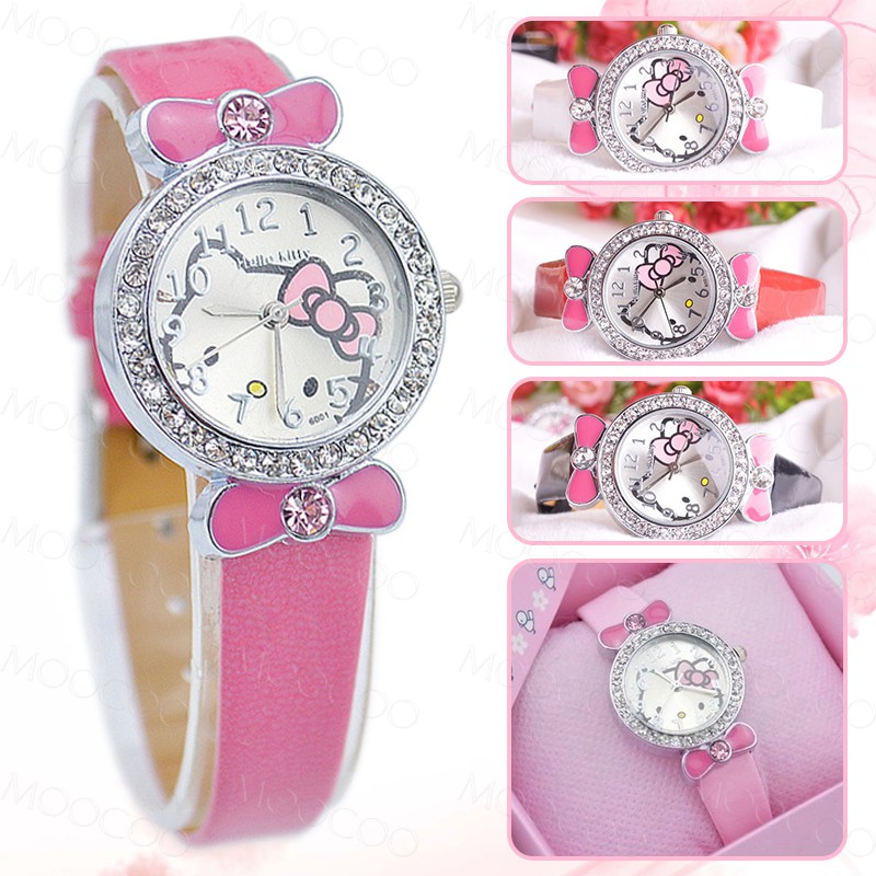 🎈นาฬิกาข้อมือควอทซ์ Hello Kitty Point Drill กันน้ำ สำหรับเด็ก Shopee