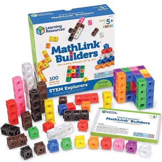 Learning Resources STEM Explorers🇺🇸💯, Math Cubes, Early Math Skills, Mathlink Builders, 100 Pieces, Ages 5+