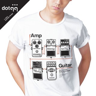 dotdotdot เสื้อยืดผู้ชาย Concept Design ลาย Effect Guitar (White)