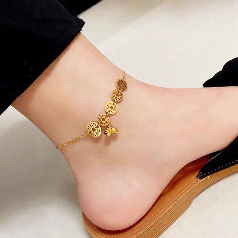 ภาพสินค้าสร้อยข้อเท้า ข้อเท้าทอง ข้อเท้าสเตนเลสทองชุบ สร้อยข้อเท้าผู้หญิงสไตล์เกาหลี เครื่องประดับแฟชั่น สําหรับผู้หญิง จากร้าน lssc.th บน Shopee ภาพที่ 6
