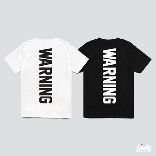 เสื้อยืดขายดีJust Say Bad ® เสื้อยืดลาย รุ่น Warning ขาว ดำ ( ลิขสิทธิ์แท้ ) แขนสั้น เสื้อยืดชาย หญิง M L XL 2XL  TSS-3X