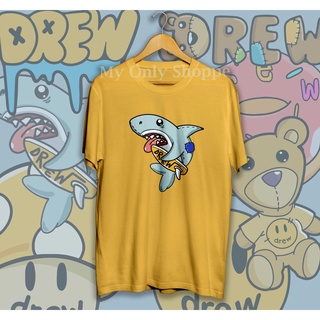 เสื้อวันพีช - DREW ยิ้มฉลามหมีเห็ดเสื้อยืดสีเหลืองทีผ้าฝ้ายดึงบ้านยิ้มดึง