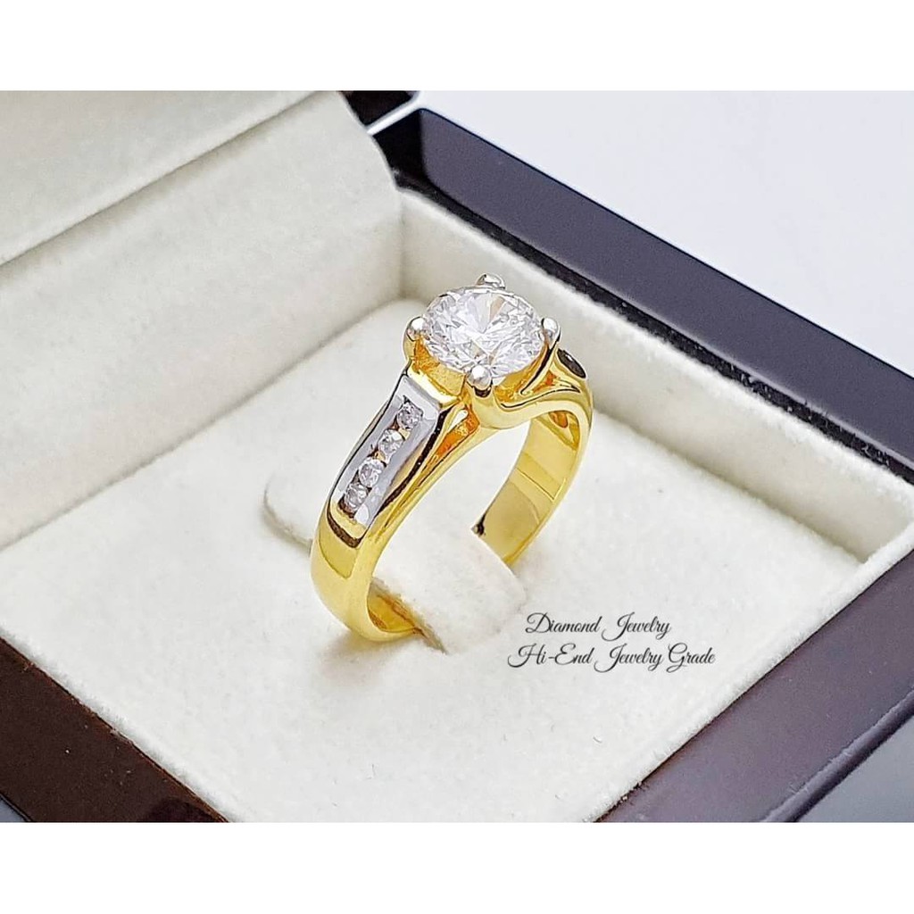 diamond-ring-แหวนเพชร-cz-แท้-ดีไซน์สวยหรู-ขนาดกำลังสวย-เพชรขาวใสมากๆๆๆ-เล่นไฟดีเว่อร์ๆ