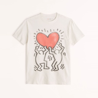 เสื้อยืด พิมพ์ลายกราฟิก Abercrombie Fitch Pride Keith Haring สําหรับผู้ชาย 318243-1 Af