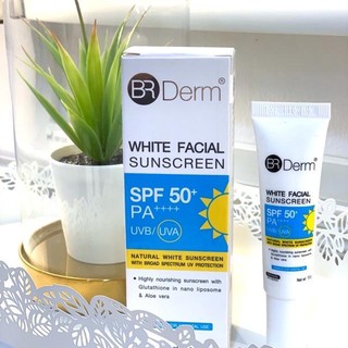BR Derm White Facial Sunscreen SPF50+ PA4+15 ml ครีมกันแดดบีริช เอสพีเอฟ 50+ พีเอ4+เนื้อบางเบา DeMed Clinic
