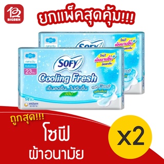 [2 ห่อ] Sofy โซฟี คูลลิ่ง เฟรช สลิม มีปีก 23 ซม. 14 ชิ้น กลางวัน 8851111153053