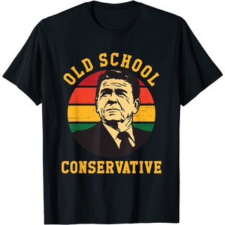 เสื้อยืดผ้าฝ้ายพรีเมี่ยม เสื้อยืด ผ้าฝ้าย พิมพ์ลายตลก Ronald Reagan Old School ไซซ์ 39 สไตล์ฮิปฮอป สําหรับผู้ชาย