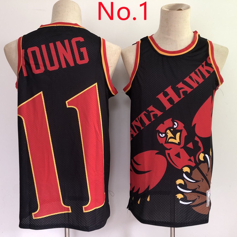 เสื้อกีฬาบาสเก็ตบอล-ลายทีม-nba-trae-young-jerseys-number-11-7-สไตล์-สําหรับผู้ชาย