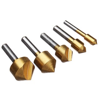 5pcs Single Flute Countersink Drill Chamfering Cutter Bit