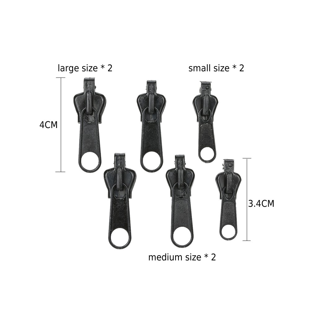 หัวซิป-สีดำ-slider-6ชิ้น