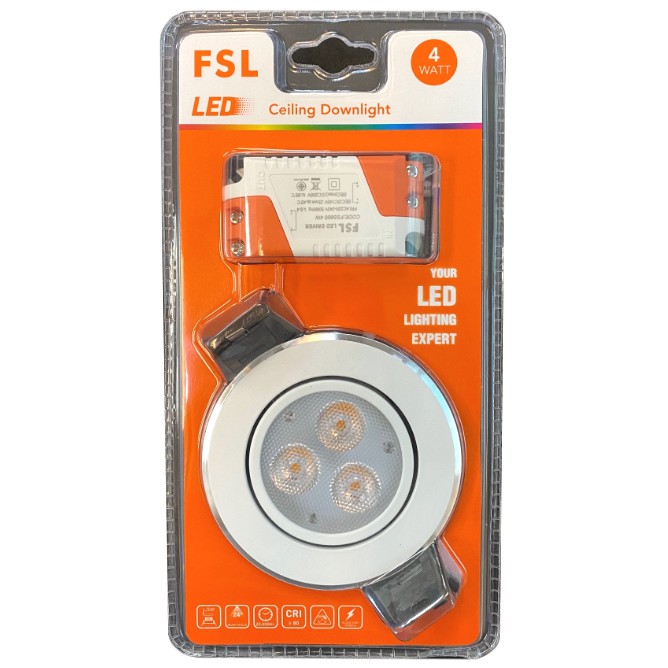 FSL โคมดาวไลท์ฝังฝ้า LED หน้ากลมสีขาว มีขนาด 4W และ 8W | Shopee Thailand