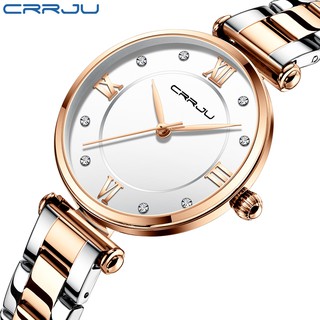 CRRJU Women watch fashion simple stainless steel quartz waterproof watch 2178