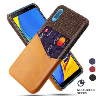 Samsung Galaxy A6 A7 2018 A8 Plus A9 2018 A8 A9 Star A6S A8S A2 Core Case Luxury Leather Fabric Card Slot Shockproof Business Wallet Thin Cover