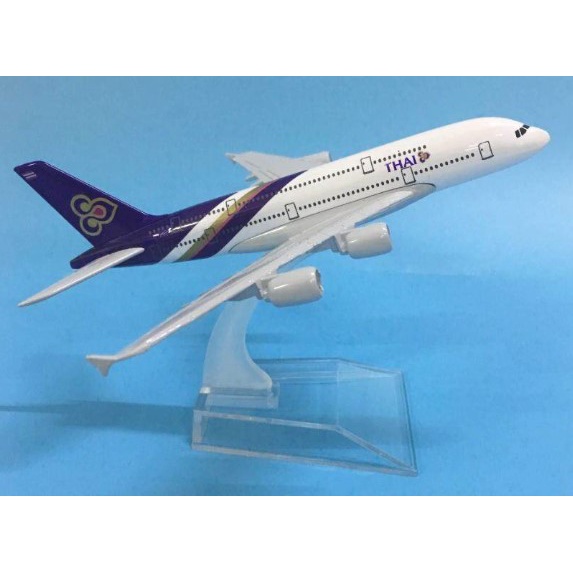 โมเดลเครื่องบิน-พร้อมส่งจากไทย-thai-airways-airbus-a380-ขนาด-16cm-มีขาตั้งโชว์-ของขวัญ