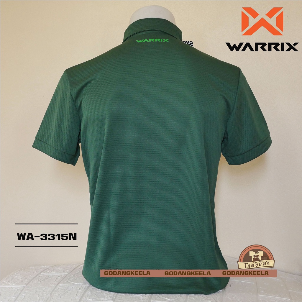 ภาพสินค้าWARRIX เสื้อโปโล รุ่น WA-3315N WA-PLAN15 สีเขียวเข้ม (GG) วาริกซ์ วอริกซ์ 100% จากร้าน chirumon บน Shopee ภาพที่ 2