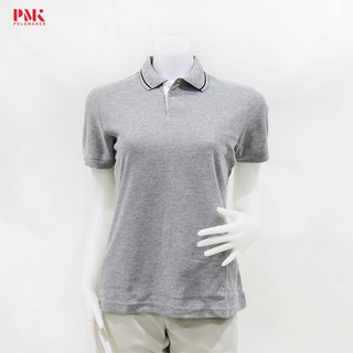 สินค้า เสื้อโปโล สีเทาขลิบกรม PC044  - Polomaker