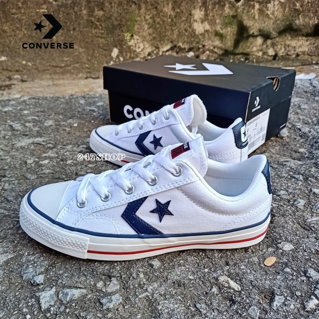 รองเท้าคอนเวิร์ส-ดาวบั้ง-converse-รุ่น-star-player-ox-white-รหัส-14-4151cww