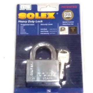 กุญแจSOLEX 55มม. กุญแจสายยูโซเล็กซ์ รุ่นเอ็กซ์ตร้าพลัส พรีเมี่ยม 55 มม.