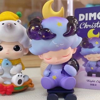 【ของแท้】POPMART Dimoo Christmas Series 2020 ชุดกล่องสุ่ม ตุ๊กตาฟิกเกอร์ลับ 12 แบบ