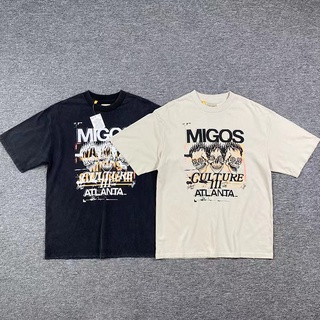 [S-5XL]เสื้อยืดแขนสั้น พิมพ์ลาย GALLERY DEPT MIGOS สไตล์วินเทจ สีบรอนซ์