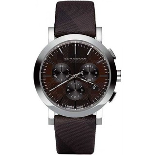 BURBERRY BU1776 CHRONOGRAPH MENS WATCH IN BROWN DIAL & BROWN LEATHER STRAP(Black)